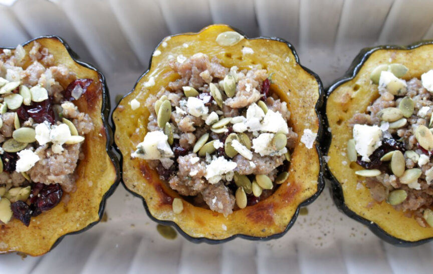 Acorn squash stuffed with all the Fall flavors.