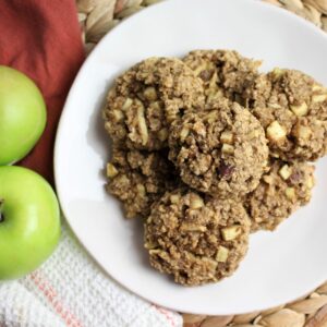 plate of apple peanut butter breakfast cookies