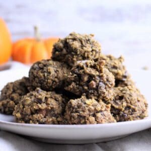 healthy pumpkin cookies without white sugar piled high