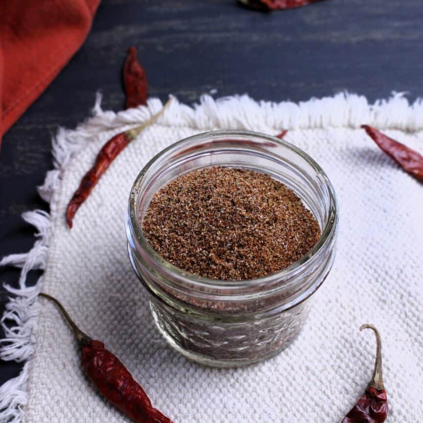 A taco spice blend in a mini mason jar.