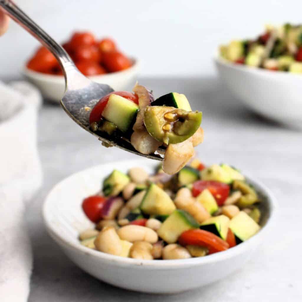 A forkful of this light and refreshing salad.